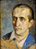 Juraj Collinásy, Portrét muža, 1955, olejová tempera na kartóne