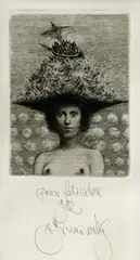 PF 1982 by Albín Brunovský, 1981, lept, suchá ihla na papieri (nečíslované), sold Mar 2008