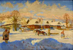 Jan Hála, Zima vo Važci, 1948, olej na plátne