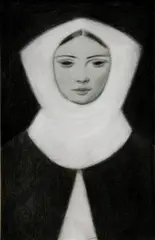 Aurel Kajlich, Hlava Piešťanky, 1935-40, kresba mäkkými ceruzami, uhľom, pastelom, belobou na papieri