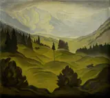Ľudovít Križan, Div Považia (Varín), 1935, olej na plátne