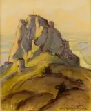 Ľudovít Križan, Devín, okolo 1936, pastel na papieri