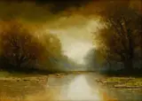 Po daždi by Eugen Szepesi-Kuszka, okolo 1910, olej na kartóne, sold Nov 2007