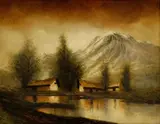 Pri rieke Poprad by Eugen Szepesi-Kuszka, okolo 1910, olej na plátne, sold Nov 2007