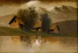 Pri rieke Poprad by Eugen Szepesi-Kuszka, okolo 1910, olej na kartóne, sold Nov 2007