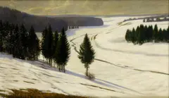 Viktor Olgyai, Zima v horách, okolo 1900, olej na plátne