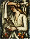 Viliam Ruttkay-Nedecký, Žena s podopretou rukou, okolo 1920, olej na kartóne