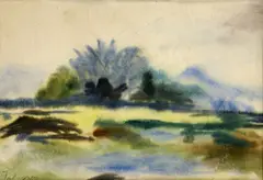 Zoltán Palugyay, Krajina, okolo 1930, akvarel, pastel na papieri