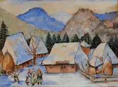 Imro Weiner-Kráľ, Zima pod Manínom, okolo 1955, pastel na papieri