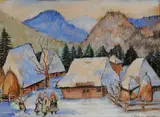 Zima pod Manínom by Imro Weiner-Kráľ, okolo 1955, pastel na papieri, sold Nov 2007