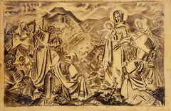 Martin Benka, Procesia k Madone - Matka matiek (štúdia), okolo 1941, uhoľ na kartóne