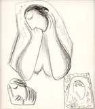 Mikuláš Galanda, Mladucha - štúdie, okolo 1935, kresba ceruzou na papieri