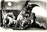 Vincent Hložník, Tragédia, 1964, litografia na papieri 182. nátlačok z nákladu 200