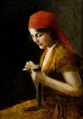Ármin Glatter, Pri štopkaní, okolo 1900, olej na plátne