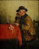 Andor G. Horváth, Pri poháriku, okolo 1930, olej na plátne
