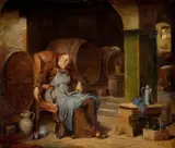 Mozart Rottmann, Po ochutnávke vína, okolo 1890, olej na plátne