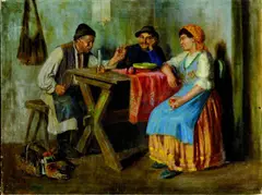 V krčme by Andor G. Horváth, okolo 1930, olej na plátne, sold Nov 2007