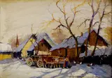 György Németh, V zime s kravským povozom