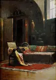 Endre Komáromi-katz, Meštiansky interiér, okolo 1930, olej na plátne