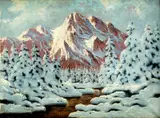 Zima v horách by László Neogrády, okolo 1930, olej na plátne, sold Nov 2007
