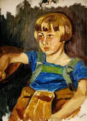 Vince Korda, Portrét dievčatka, okolo 1950, olej na preglejke