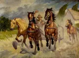 Noel Ferencz, Konský záprah, okolo 1940, olej na plátne