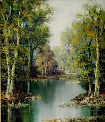 Ludwig Sohler, Močaristá krajina, okolo 1960, olej na plátne