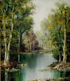 Ludwig Sohler, Močaristá krajina, okolo 1960, olej na plátne