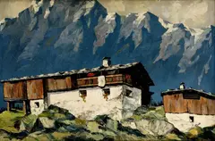 Karl Hosch, Chata pod horami, okolo 1950, olej na plátne