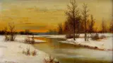 Olsson Hammerstad John, Predjarie na americkom strednom západe, okolo 1900, olej na plátne