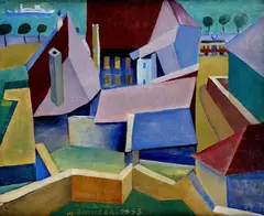 Dunajské nábrežie s Vydricou by Miloš Šimurda, 1953, olej na plátne, sold Nov 2007