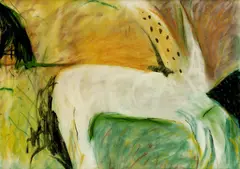 Ivan Csudai, Zajac, 1987, pastel, tuš na papieri
