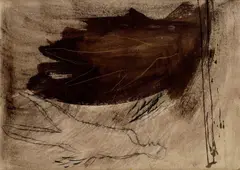 Ivan Csudai, Pád, 1987, pastel, moridlo na kartóne