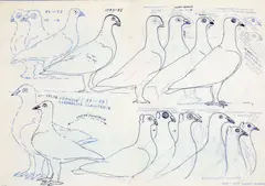 Holuby by Peter Bartoš, 1970-2003, kresba perom, fixkou na papieri, sold Oct 2007