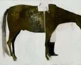 Jarmila Džuppová, So synom, 2006, vajcová tempera, olej, moridlo, latex na sololite