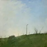 Jozef Srna, Krajina s modrou oblohou, 1980, olej na plátne