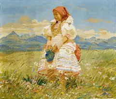 Jan Hála, Dievča s džbánom (Hanka Brtanová-Dlatošová), 1941, olej na plátne