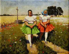 Viliam Euzéb Mousson, Zemplínčanky, okolo roku 1940, olej na kartóne