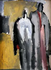 Imrich Vysočan, Postavy, 1967, olejová tempera na kartóne