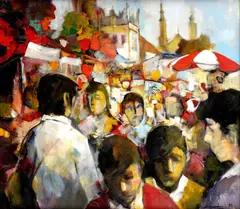 Štefan Roskoványi, Podolínsky jarmok, 1994, olej na plátne