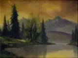 Tatranský motív (Pri rieke Poprad) by Eugen Szepesi-Kuszka, okolo 1910, olej na plátne, sold Oct 2007