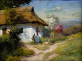 Géza Szontágh, Na priedomí, okolo 1880, olej na plátne