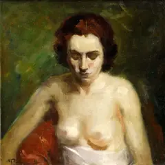 Ľudovít Pitthordt, Ženský poloakt, okolo 1920, olej na plátne