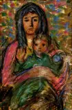 Teodor Tekel Jozef, Matka s dieťaťom, okolo 1950-60, pastel na papieri