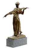 Jozef Kostka, Slovenská jar (štúdia k pamätníku na Slavíne), okolo 1960, bronz, mramorový podstavec