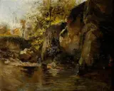 Ferenc Olgyay, Horský potok, okolo 1900, olej na plátne
