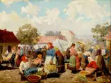 Gyula Gyertyányi-németh, Na trhu, 1942, olej na plátne