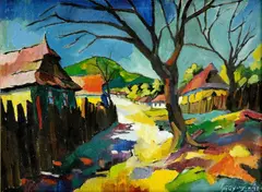Oszkár Nagy, Dedina I., okolo 1925 - 35, olej na plátne