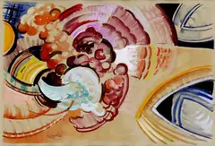 František Kupka, Kompozícia (Etuda), okolo 1925, akvarel gvaš na papieri