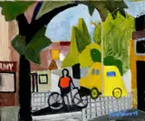 Dezider Castiglione, Na ulici, 1949, olej na plátne